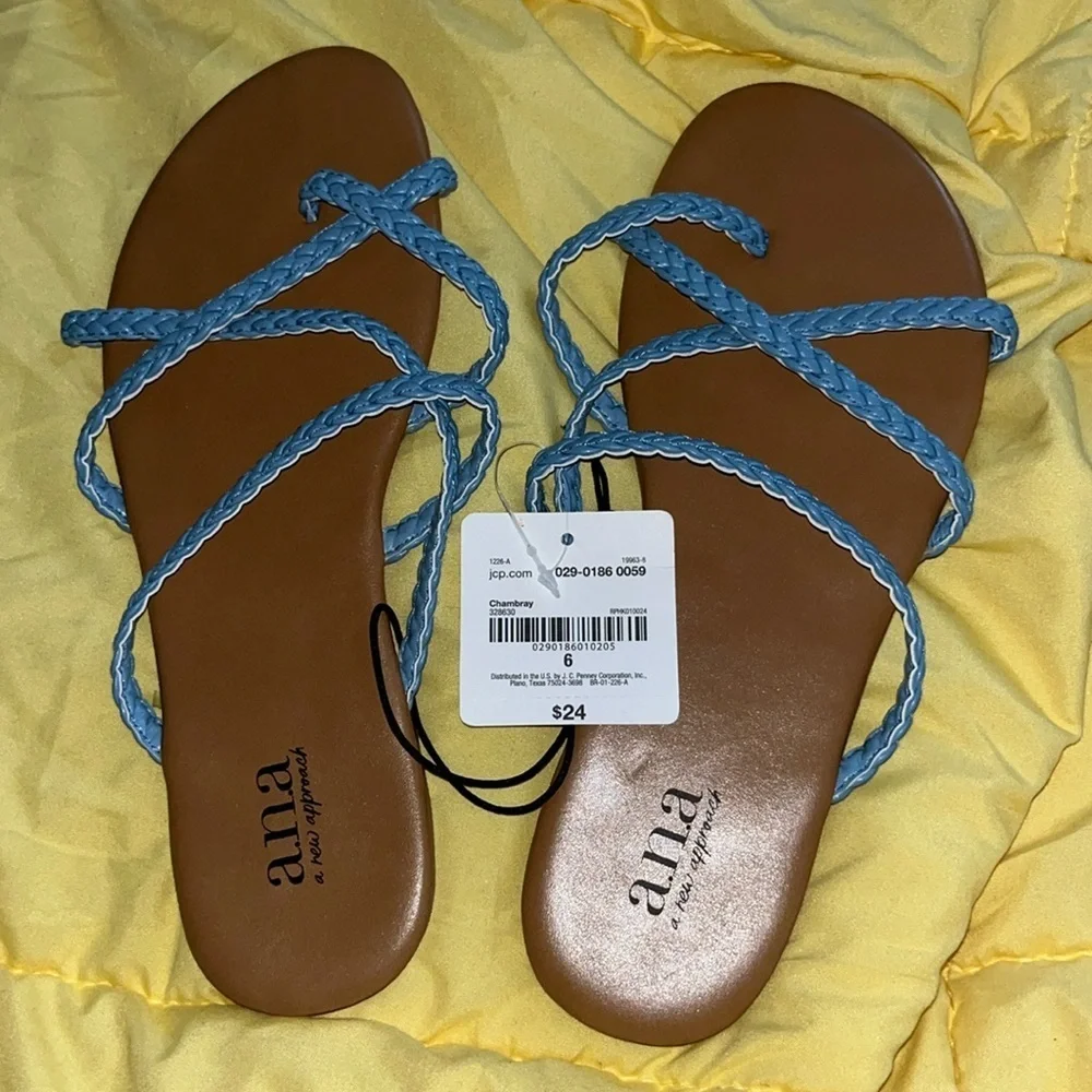 ANA braided women’s flat flip flop sandals
